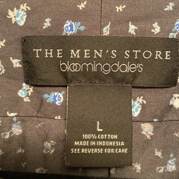 Brand New The Men’s Store Bloomingdale’s Charcoal Patterned Shirt…size L - Picture 4 of 5